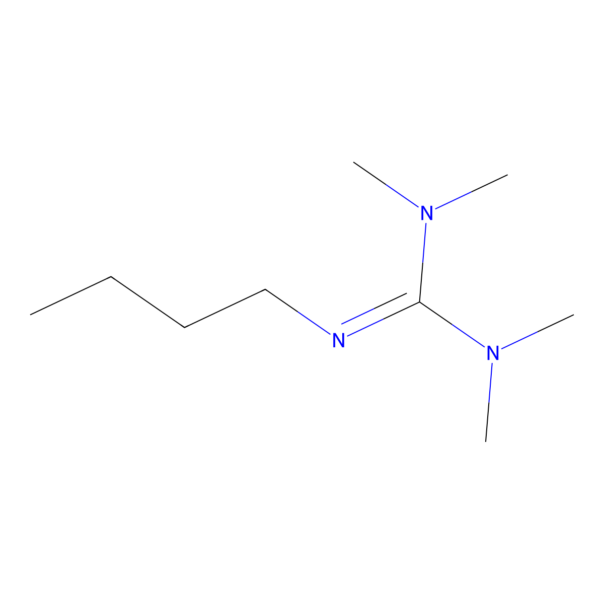 N''-Butyl-N,N,N',N'-tetramethyl-guanidine molecular structure, CAS 27931-45-9