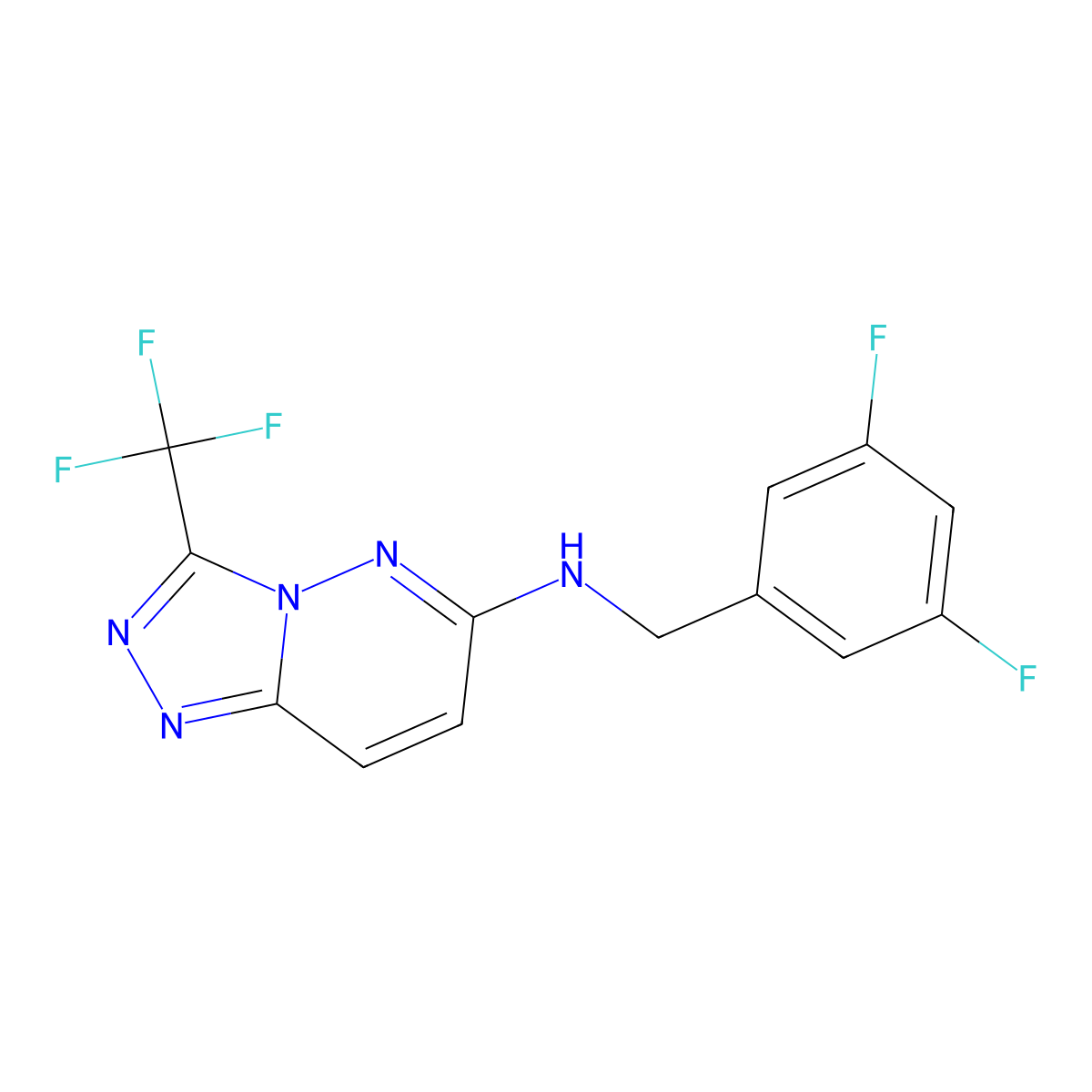 N-[(3,5-difluorophenyl)methyl]-3-(trifluoromethyl)-[1,2,4]triazolo[4,3-b]pyridazin-6-amine molecular structure, CAS 2793261-35-3