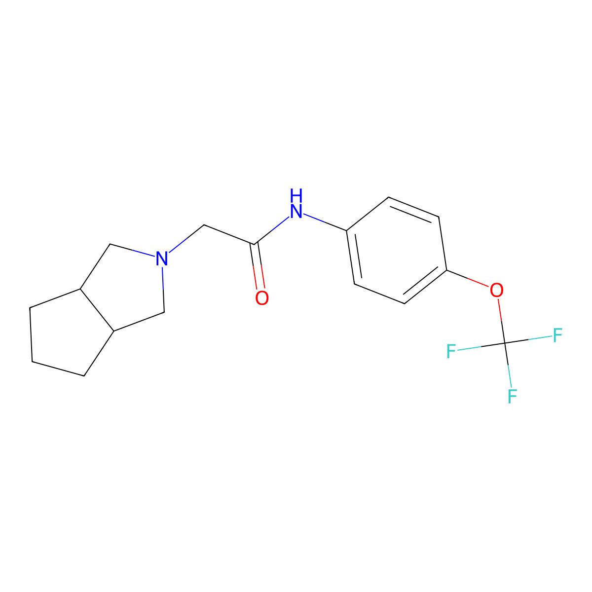 2-{octahydrocyclopenta[c]pyrrol-2-yl}-N-[4-(trifluoromethoxy)phenyl]acetamide molecular structure, CAS 2793333-13-6