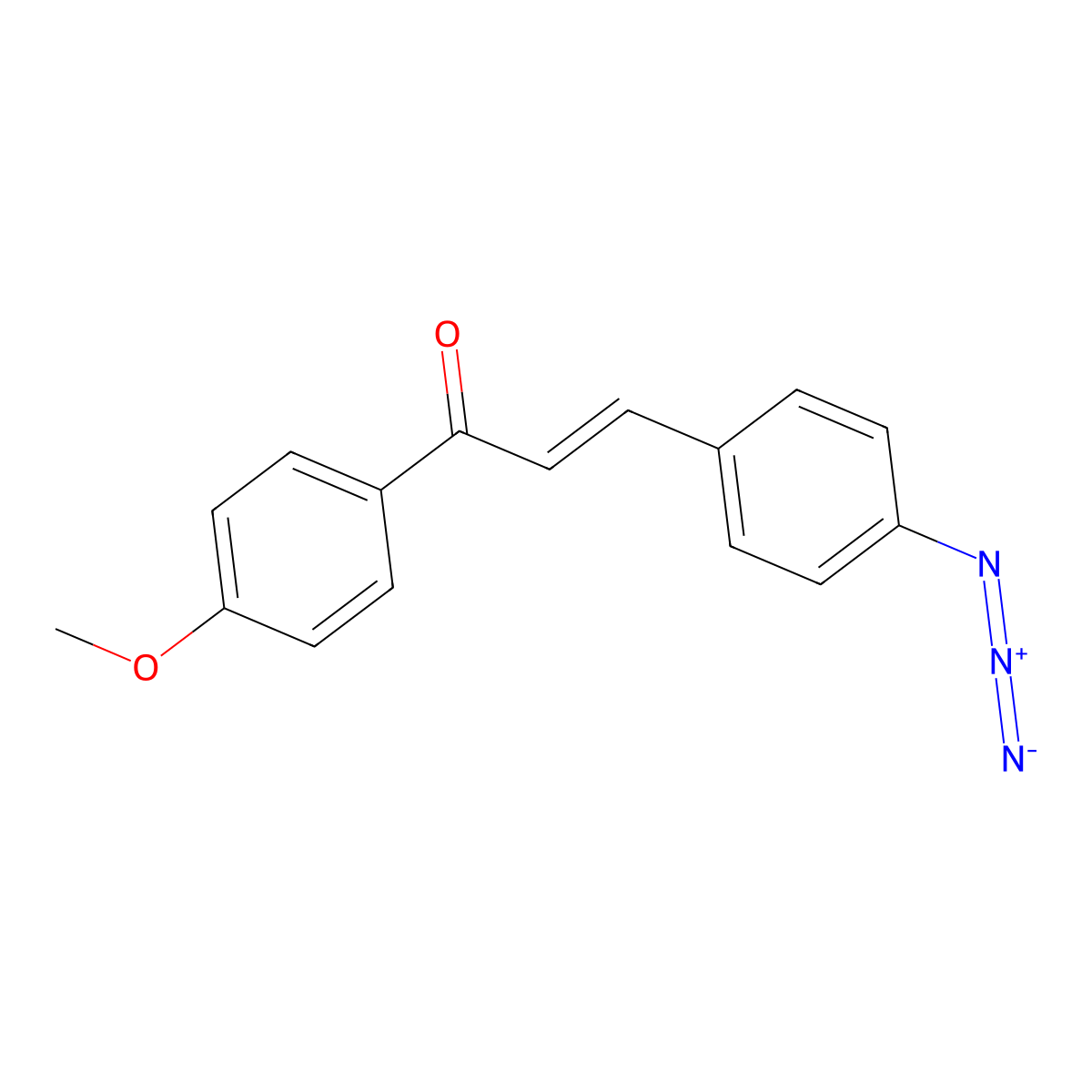 3-(4-Azidophenyl)-1-(4-methoxyphenyl)prop-2-en-1-one molecular structure, CAS 27934-58-3