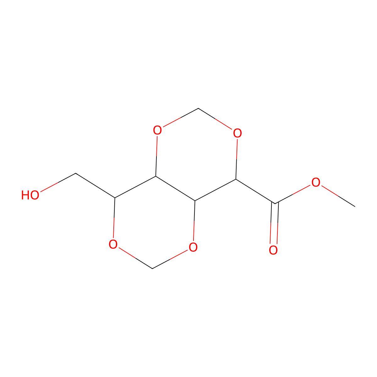 Methyl 8-(hydroxymethyl)-4,4a,8,8a-tetrahydro-[1,3]dioxino[5,4-d][1,3]dioxine-4-carboxylate molecular structure, CAS 27934-92-5