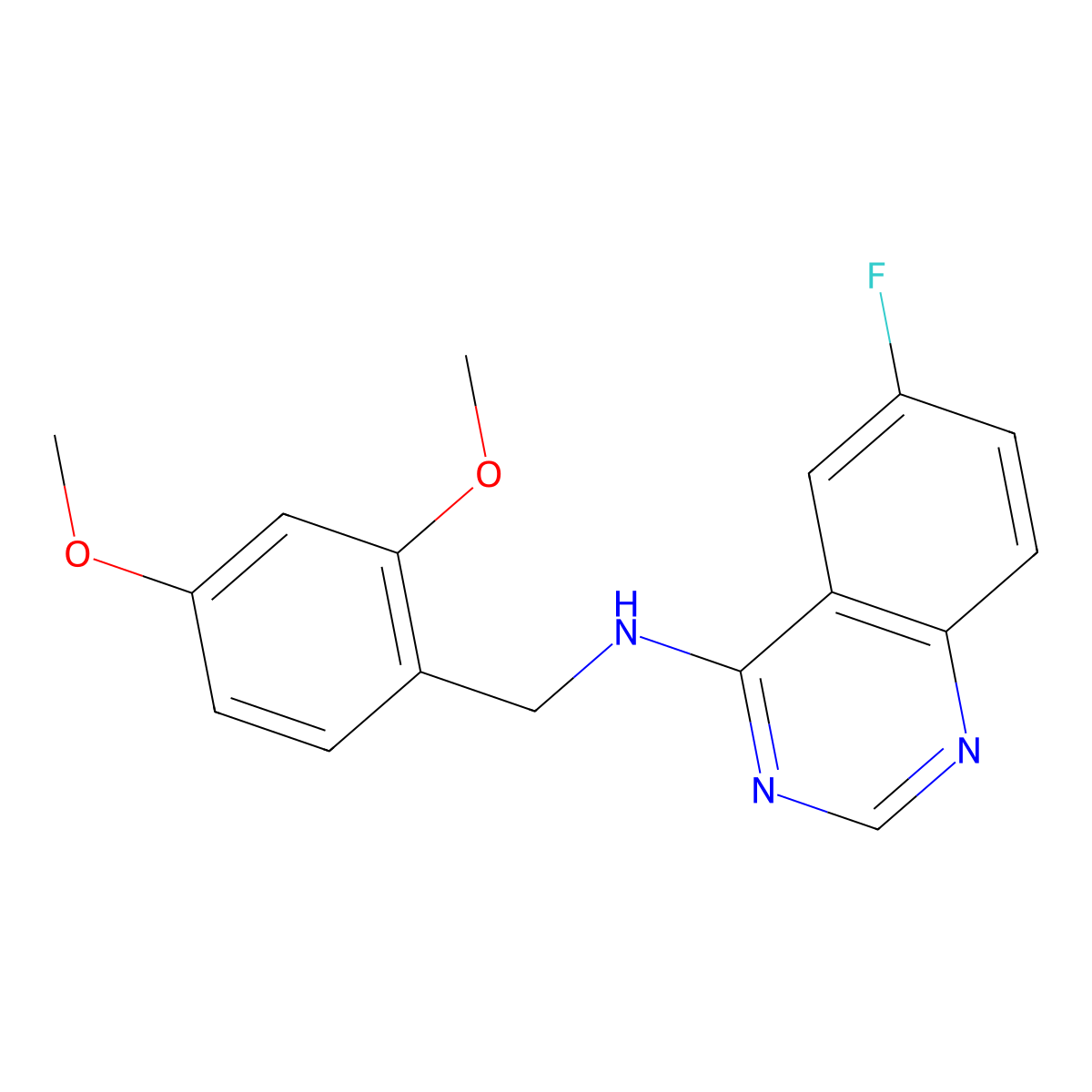 N-[(2,4-dimethoxyphenyl)methyl]-6-fluoroquinazolin-4-amine molecular structure, CAS 2793511-14-3