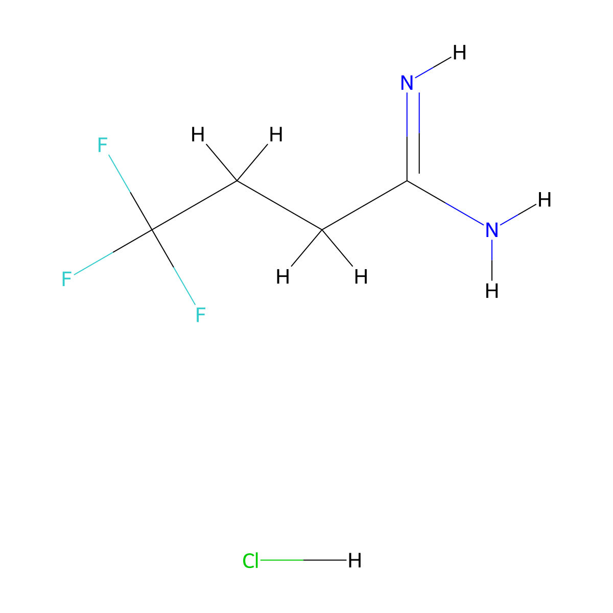 4,4,4-Trifluorobutanimidamide hydrochloride molecular structure, CAS 2794-32-3