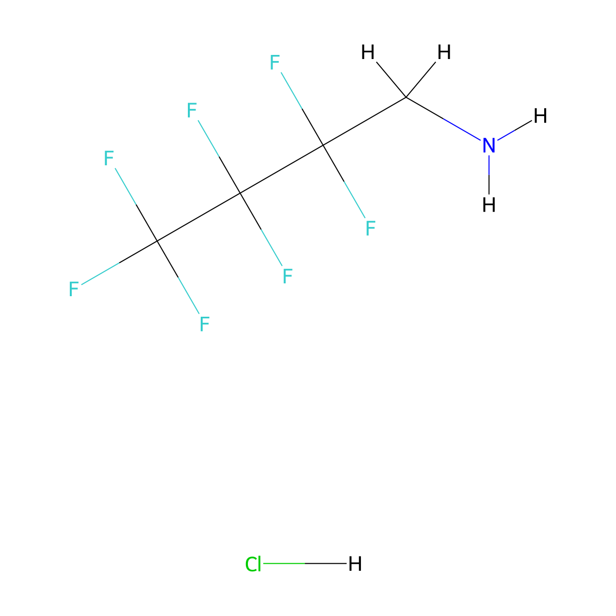 2,2,3,3,4,4,4-Heptafluorobutan-1-amine--hydrogen chloride (1/1) molecular structure, CAS 2794-75-4