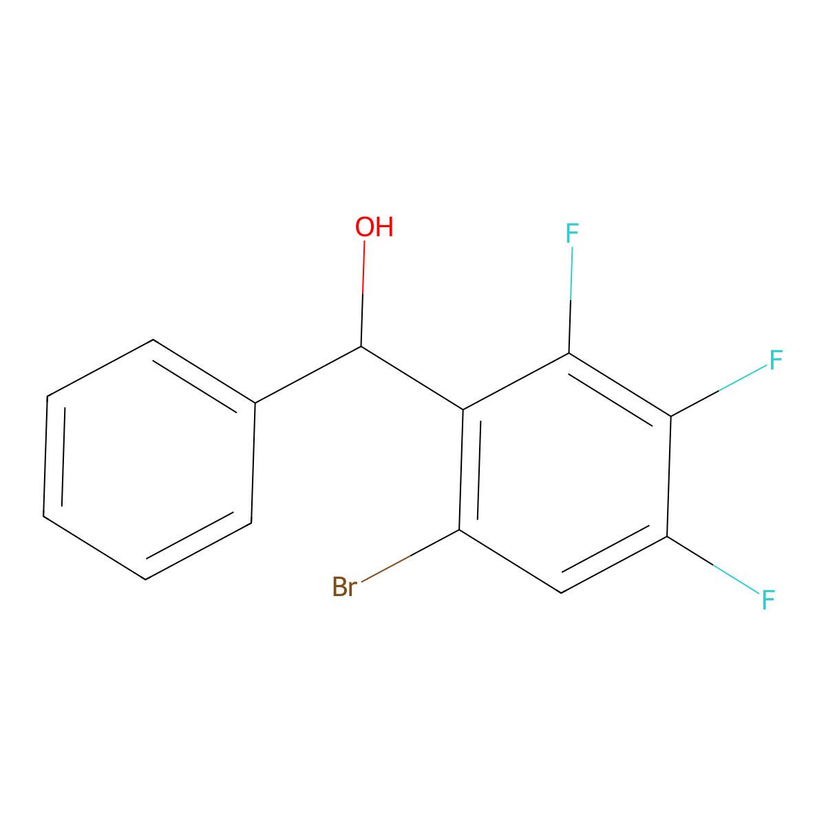 (6-Bromo-2,3,4-trifluorophenyl)(phenyl)methanol molecular structure, CAS 2794127-16-3