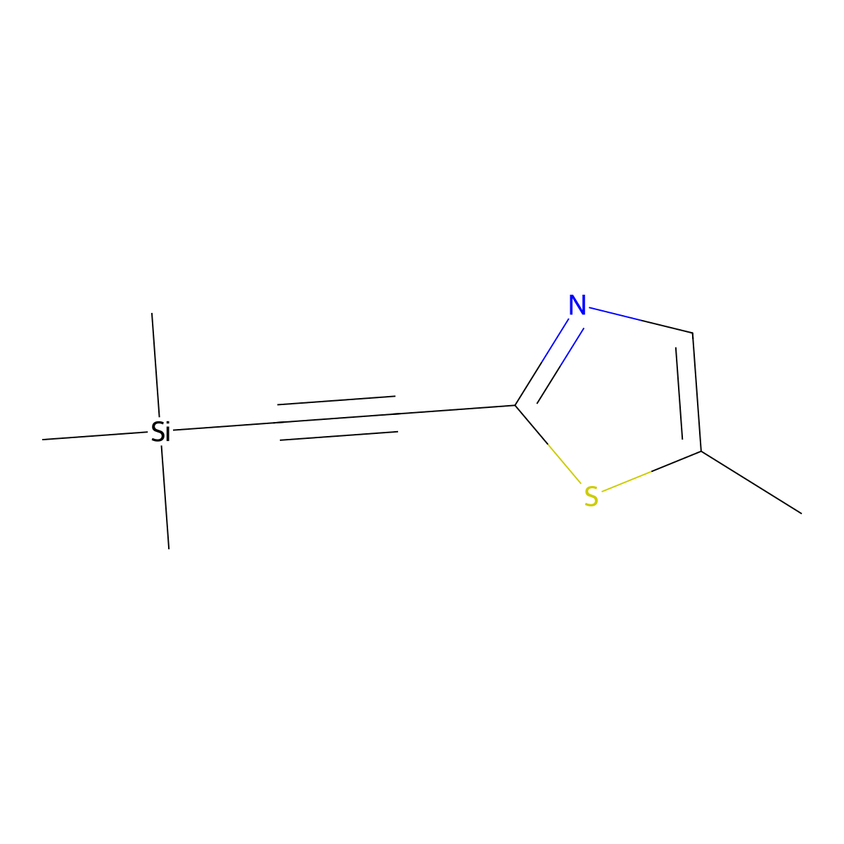 5-Methyl-2-((trimethylsilyl)ethynyl)thiazole molecular structure, CAS 2794144-60-6