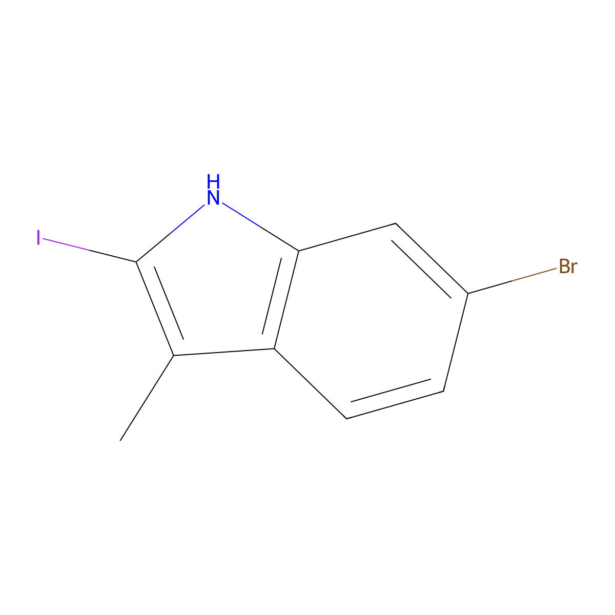 6-bromo-2-iodo-3-methyl-1H-Indole molecular structure, CAS 2794205-78-8