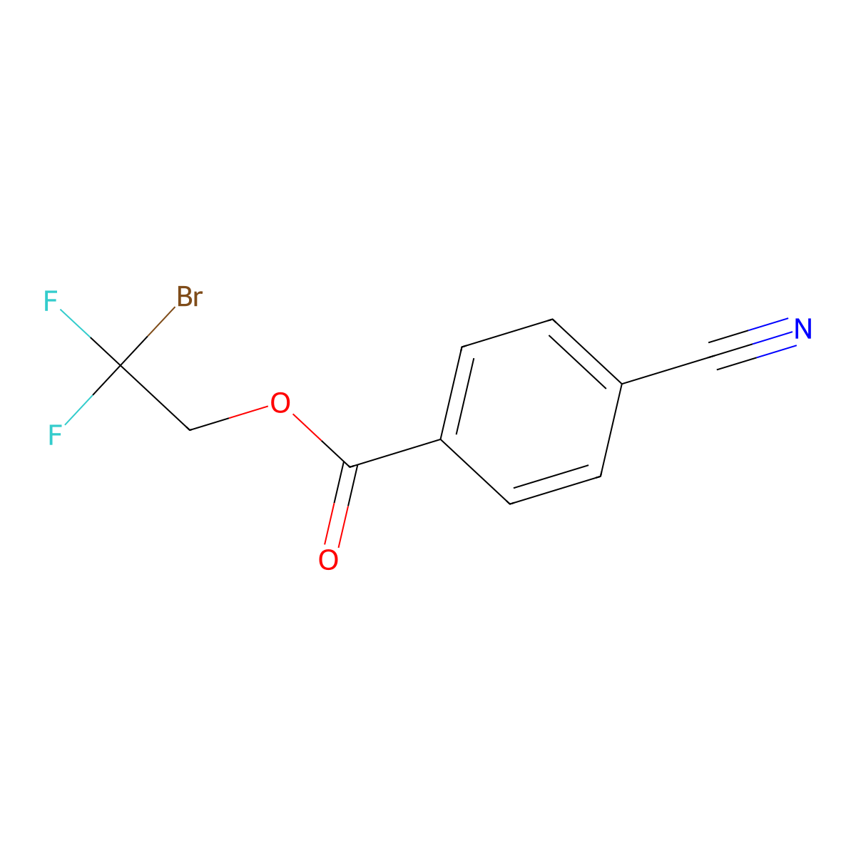 2-Bromo-2,2-difluoroethyl 4-cyanobenzoate molecular structure, CAS 2794215-30-6