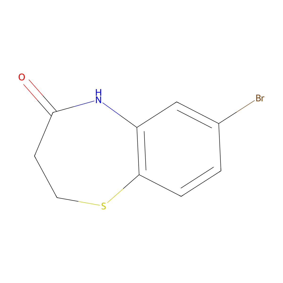 7-Bromo-2,3,4,5-tetrahydro-1,5-benzothiazepin-4-one molecular structure, CAS 27943-32-4