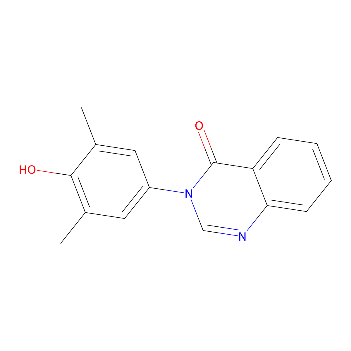4(3H)-Quinazolinone, 3-(3,5-dimethyl-4-hydroxyphenyl)- molecular structure, CAS 27945-44-4