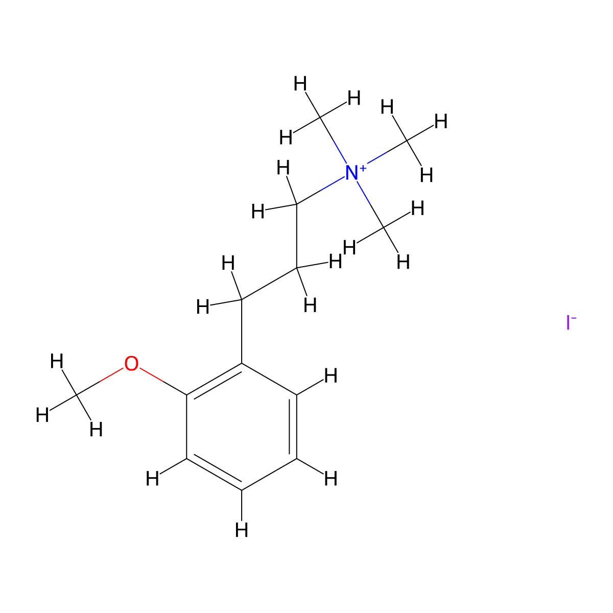 Benzenepropanaminium, 2-methoxy-N,N,N-trimethyl-, iodide (1:1) molecular structure, CAS 27946-71-0