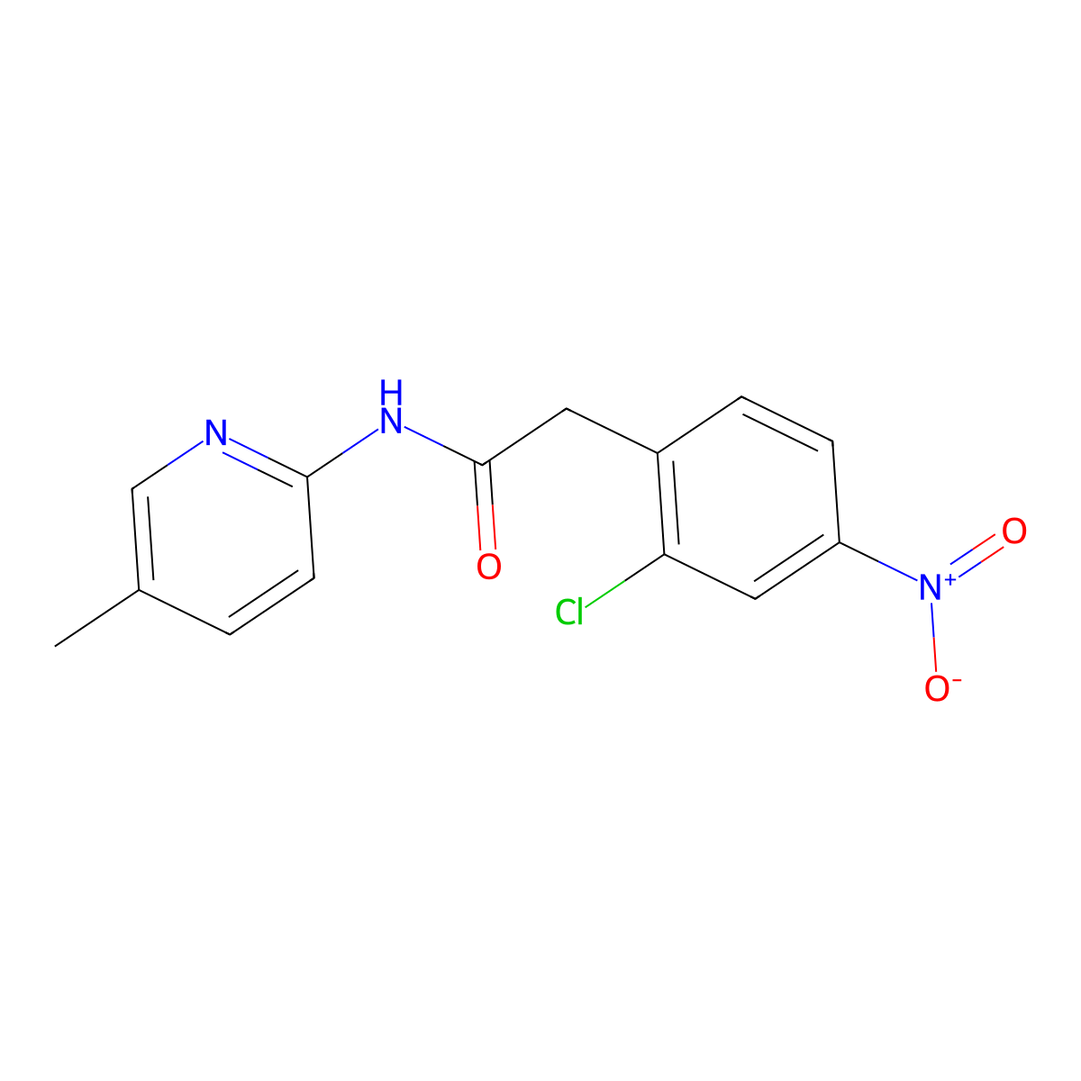 2-Chloro-N-(5-methyl-2-pyridinyl)-4-nitrobenzeneacetamide molecular structure, CAS 2794801-70-8