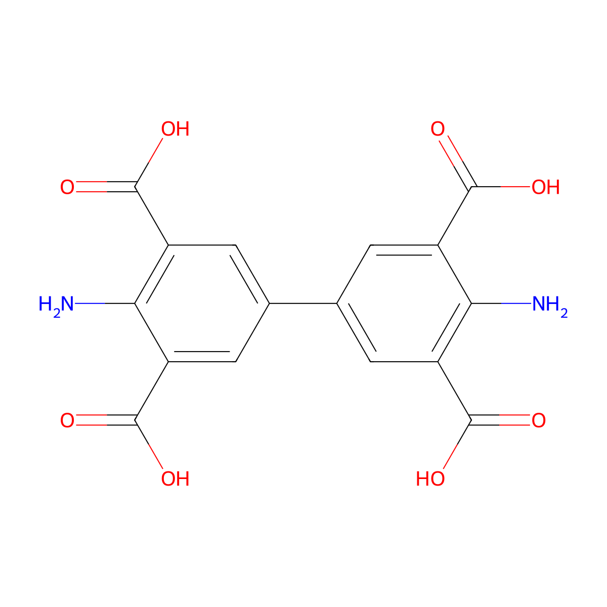 4,4'-Diamino-[1,1'-biphenyl]-3,3',5,5'-tetracarboxylic acid molecular structure, CAS 2794988-88-6