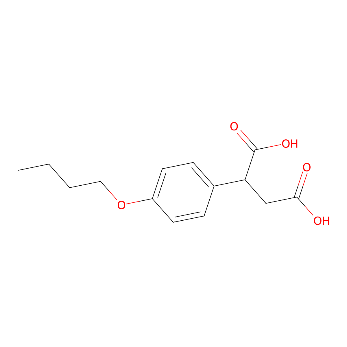 2-(4-Butoxyphenyl)butanedioic acid molecular structure, CAS 27950-68-1