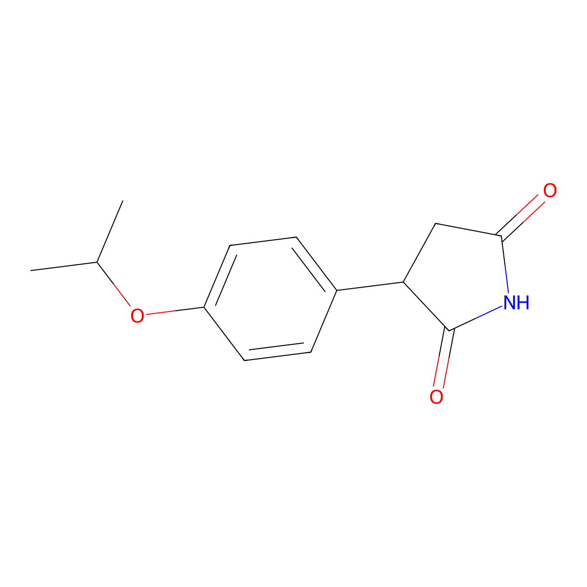 2,5-Pyrrolidinedione, 3-(4-(1-methylethoxy)phenyl)- molecular structure, CAS 27950-88-5
