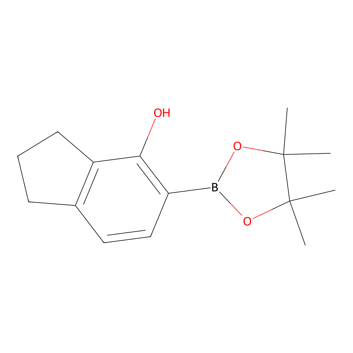 5-(4,4,5,5-Tetramethyl-1,3,2-dioxaborolan-2-yl)indan-4-ol molecular structure, CAS 2795101-92-5