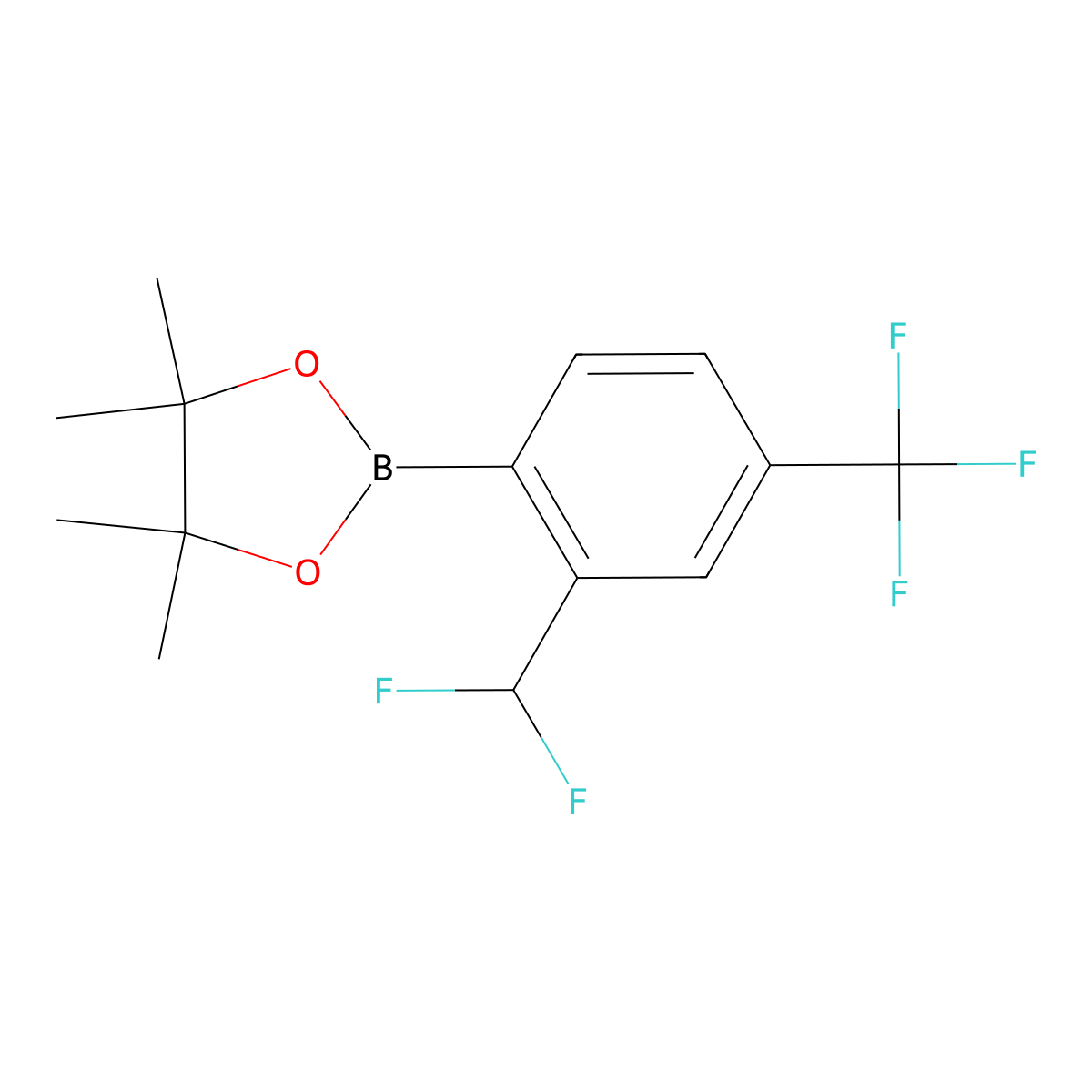 2-[2-(Difluoromethyl)-4-(trifluoromethyl)phenyl]-4,4,5,5-tetramethyl-1,3,2-dioxaborolane molecular structure, CAS 2795101-96-9
