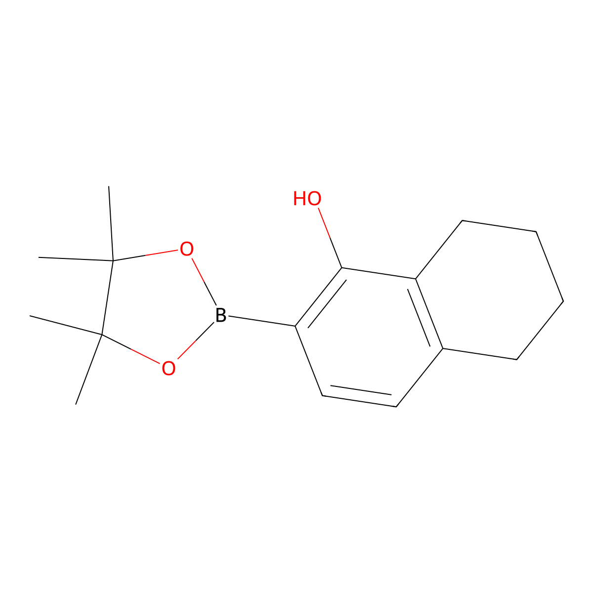 2-(4,4,5,5-Tetramethyl-1,3,2-dioxaborolan-2-YL)-5,6,7,8-tetrahydronaphthalen-1-OL molecular structure, CAS 2795102-23-5