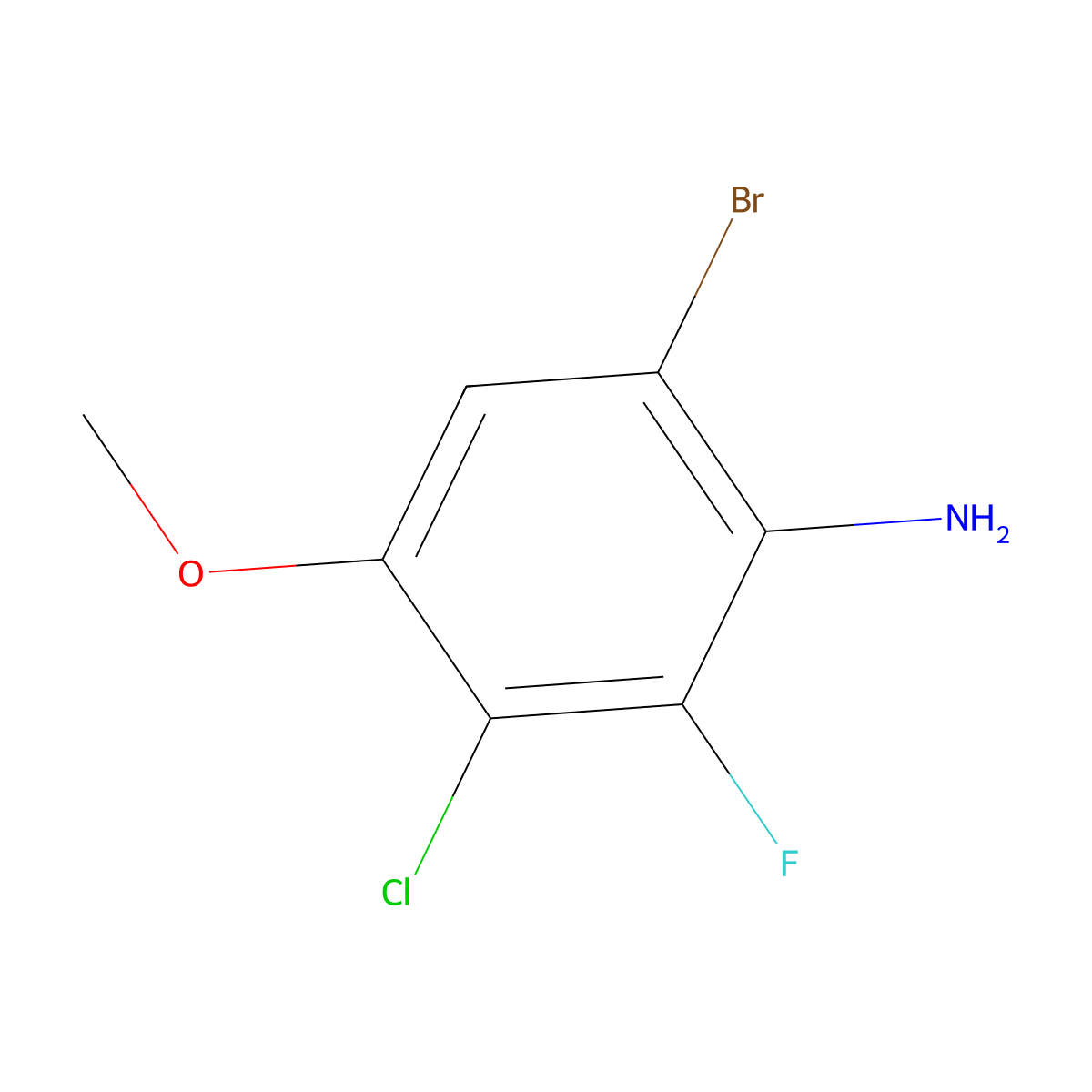 6-Bromo-3-chloro-2-fluoro-4-methoxyaniline molecular structure, CAS 2795109-95-2