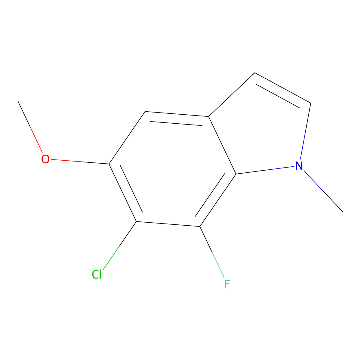 6-Chloro-7-fluoro-5-methoxy-1-methylindole molecular structure, CAS 2795109-98-5