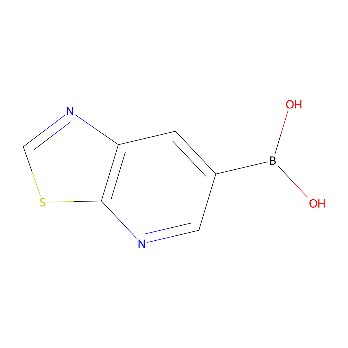 Thiazolo[5,4-b]pyridin-6-ylboronic acid molecular structure, CAS 2795137-21-0