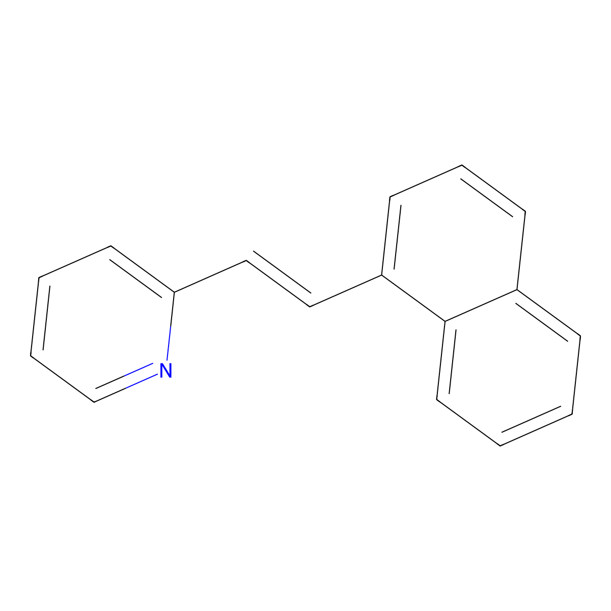 Pyridine, 2-(2-(1-naphthalenyl)ethenyl)- molecular structure, CAS 27952-03-0