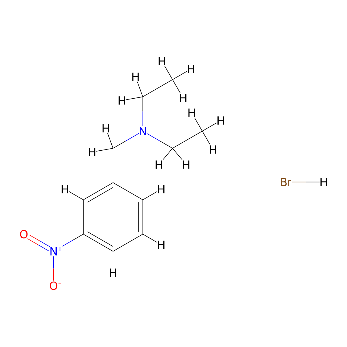 N-ethyl-N-(3-nitrobenzyl)ethanamine hydrobromide molecular structure, CAS 27953-22-6
