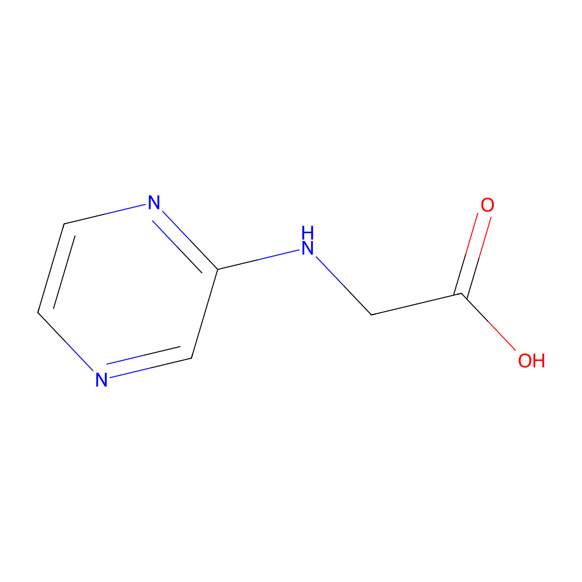 2-[(Pyrazin-2-yl)amino]acetic acid molecular structure, CAS 27955-54-0