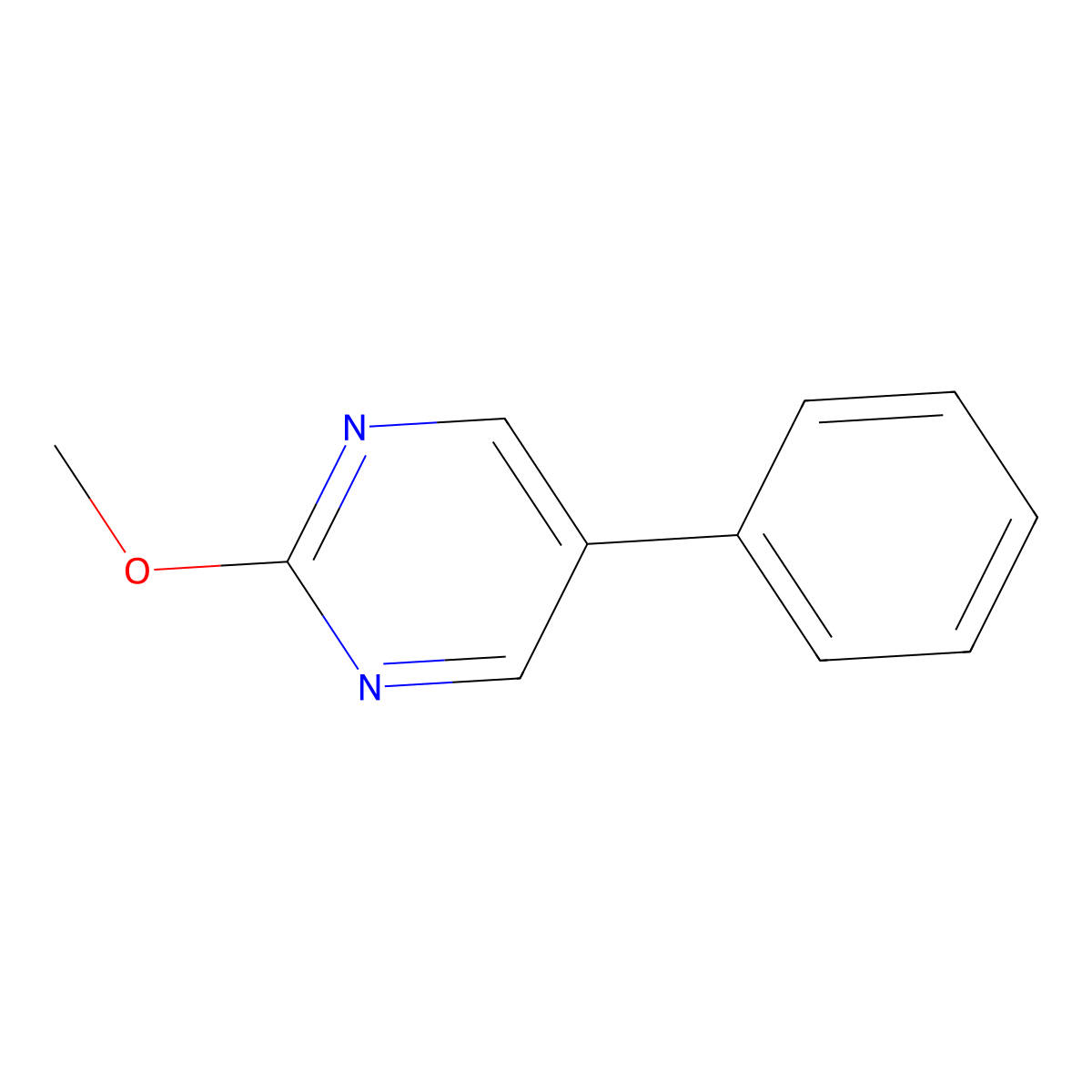 2-Methoxy-5-phenylpyrimidine molecular structure, CAS 27956-11-2