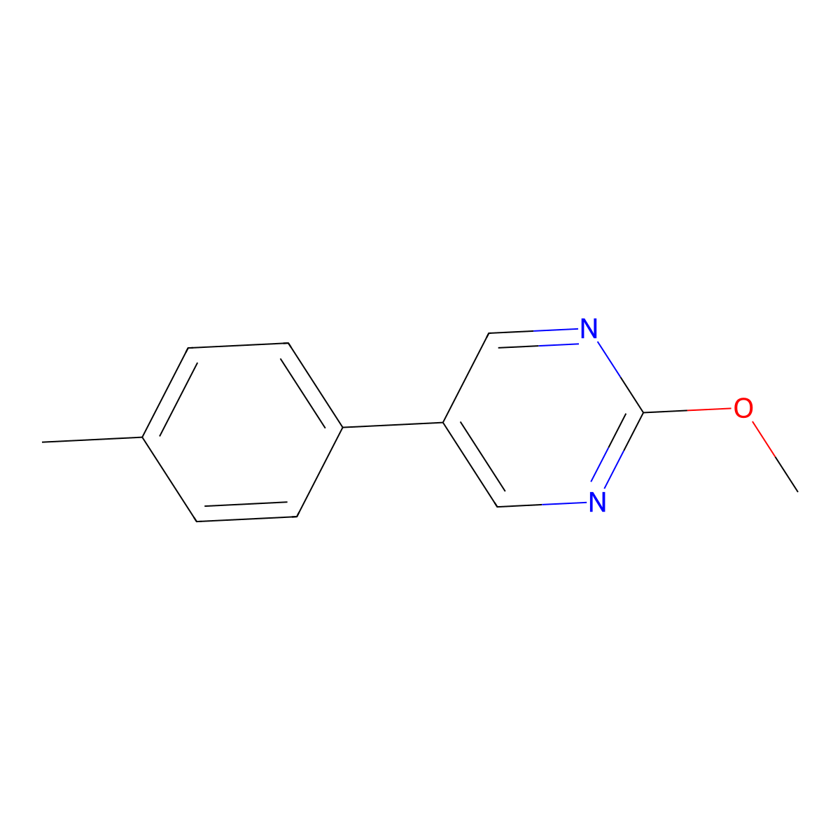 2-Methoxy-5-(p-tolyl)pyrimidine molecular structure, CAS 27956-12-3