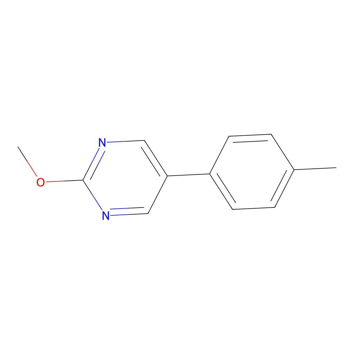 2-Methoxy-5-(p-tolyl)pyrimidine molecular structure, CAS 27956-12-3