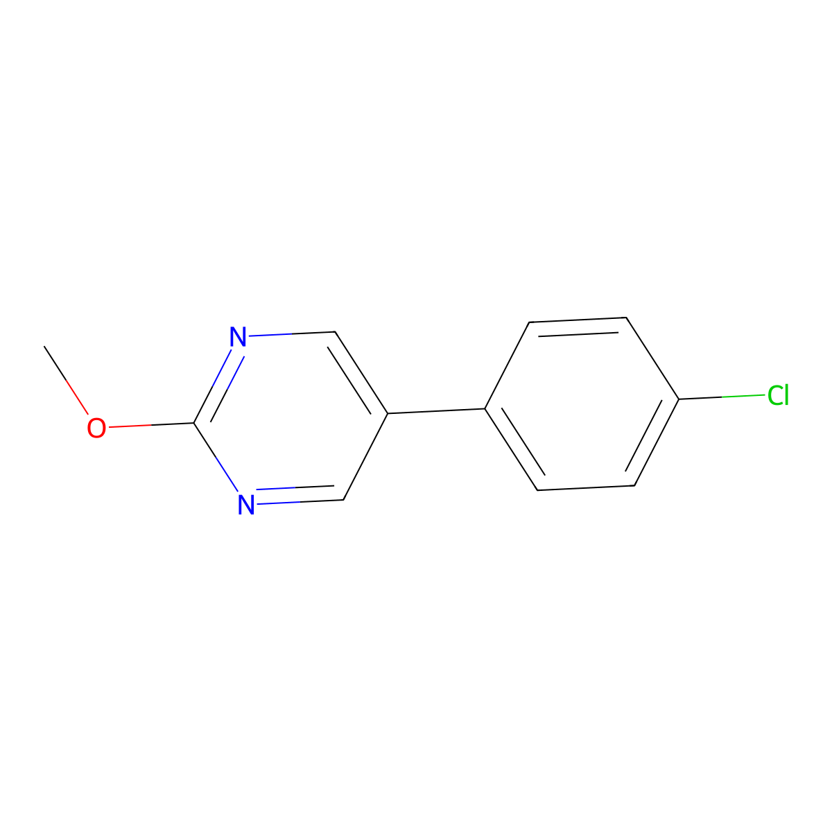 5-(4-Chlorophenyl)-2-methoxypyrimidine molecular structure, CAS 27956-14-5