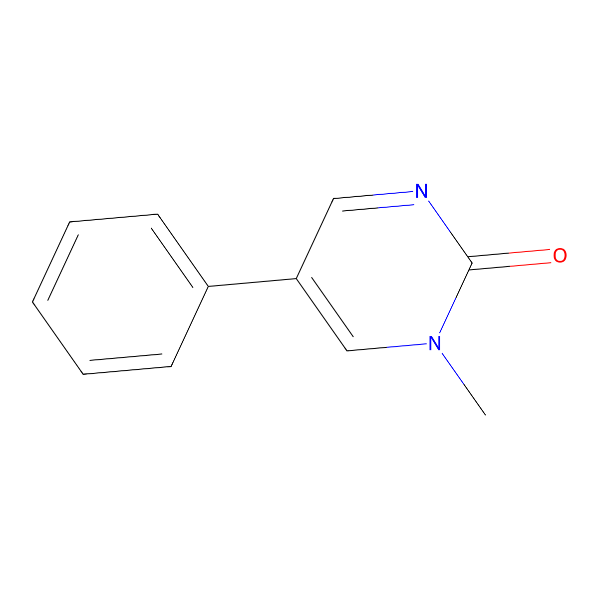 1-Methyl-5-phenyl-2(1H)-pyrimidinone molecular structure, CAS 27956-19-0