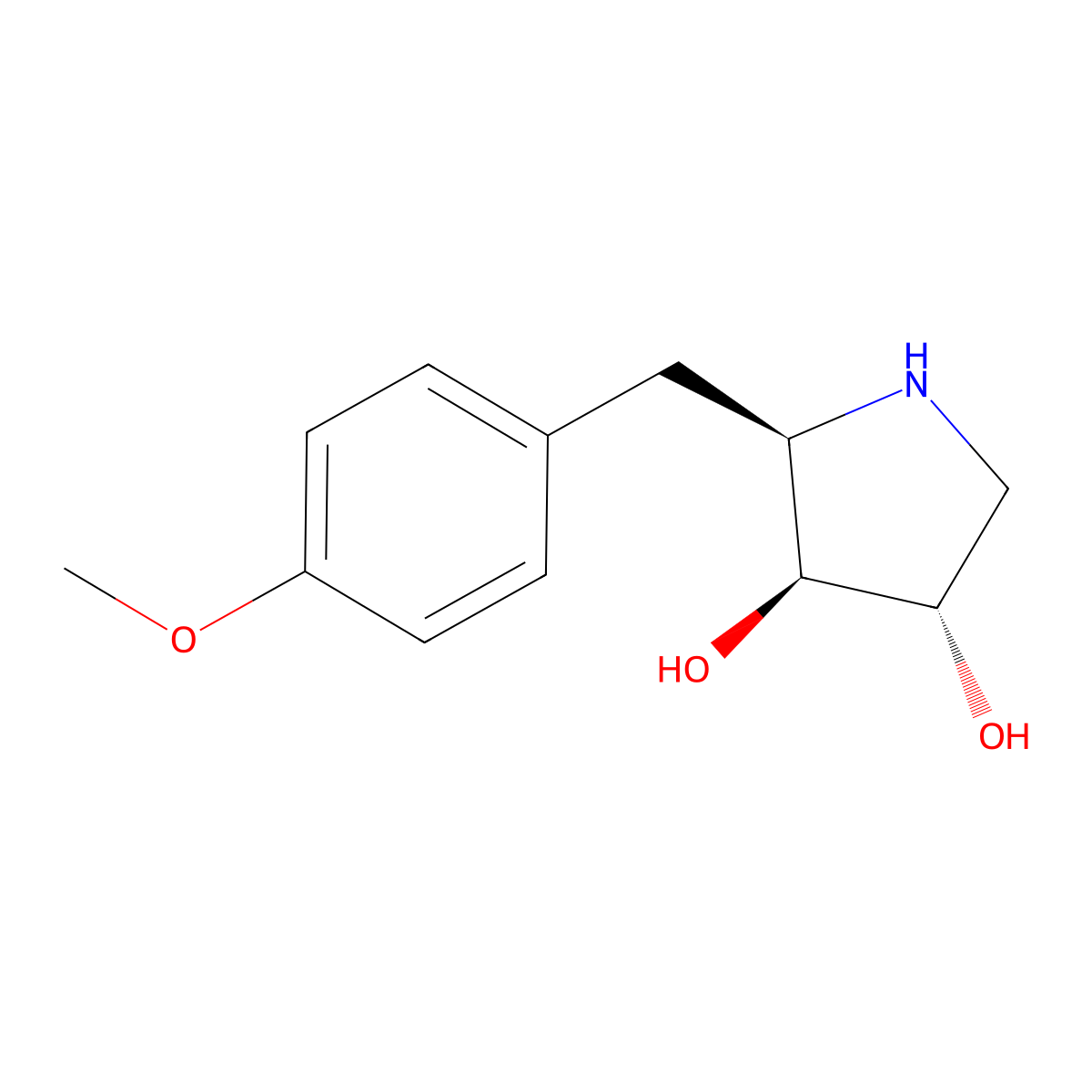 Deacetylanisomycin molecular structure, CAS 27958-06-1