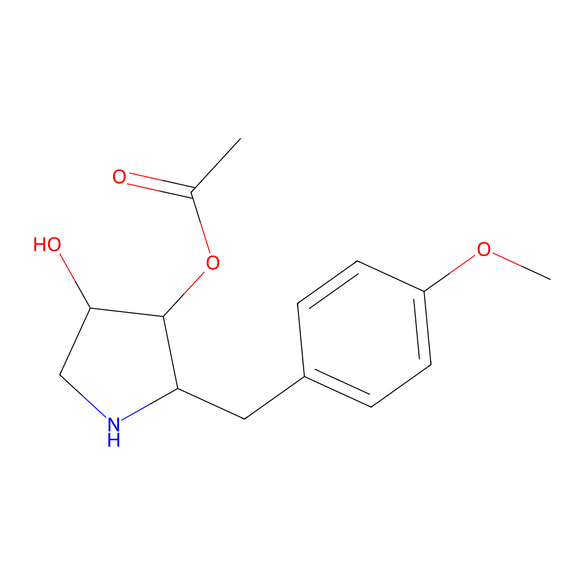 Anisomycin, (+)- molecular structure, CAS 27958-09-4