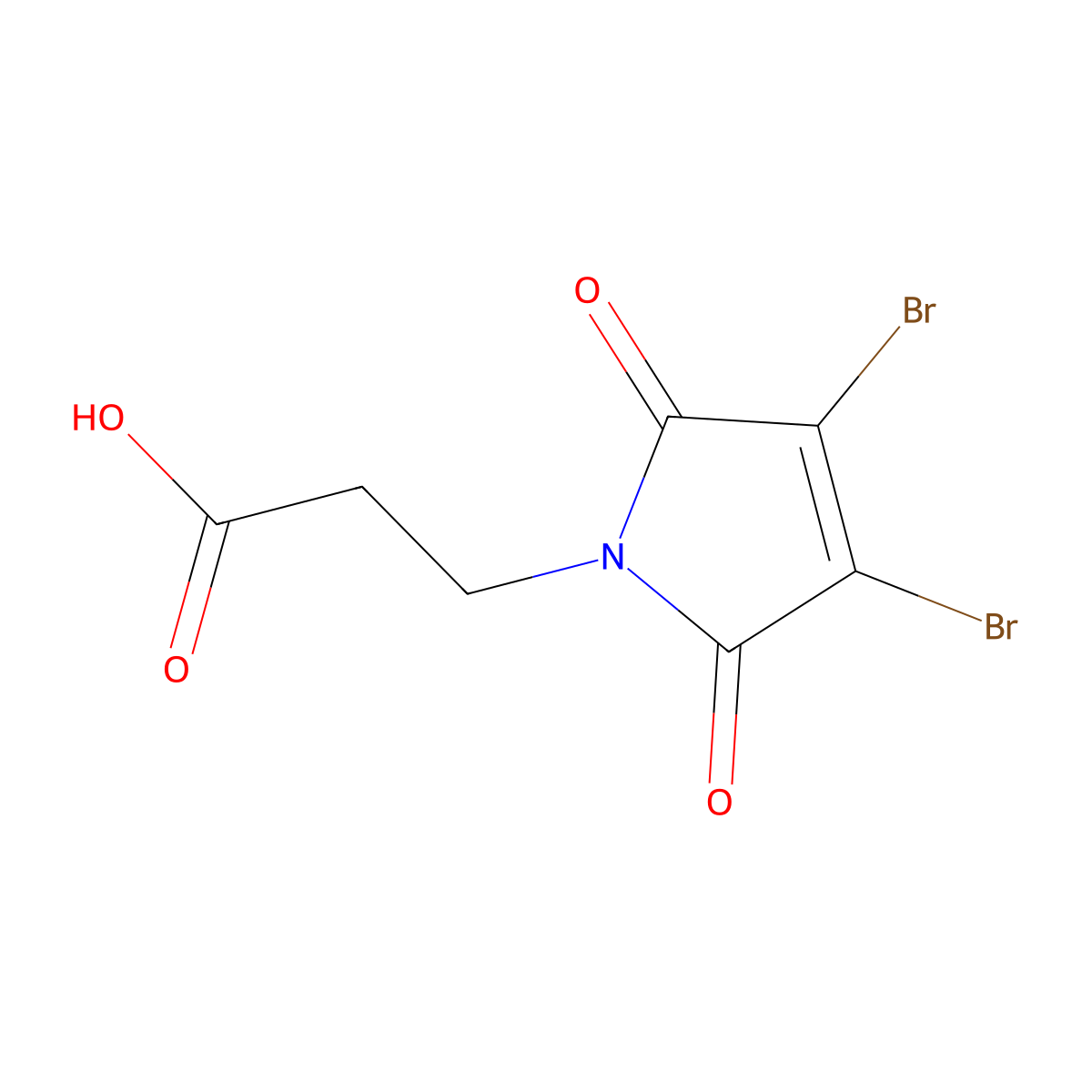 3,4-Dibromo-2,5-dihydro-2,5-dioxo-1H-pyrrole-1-propanoic acid molecular structure, CAS 2796254-82-3