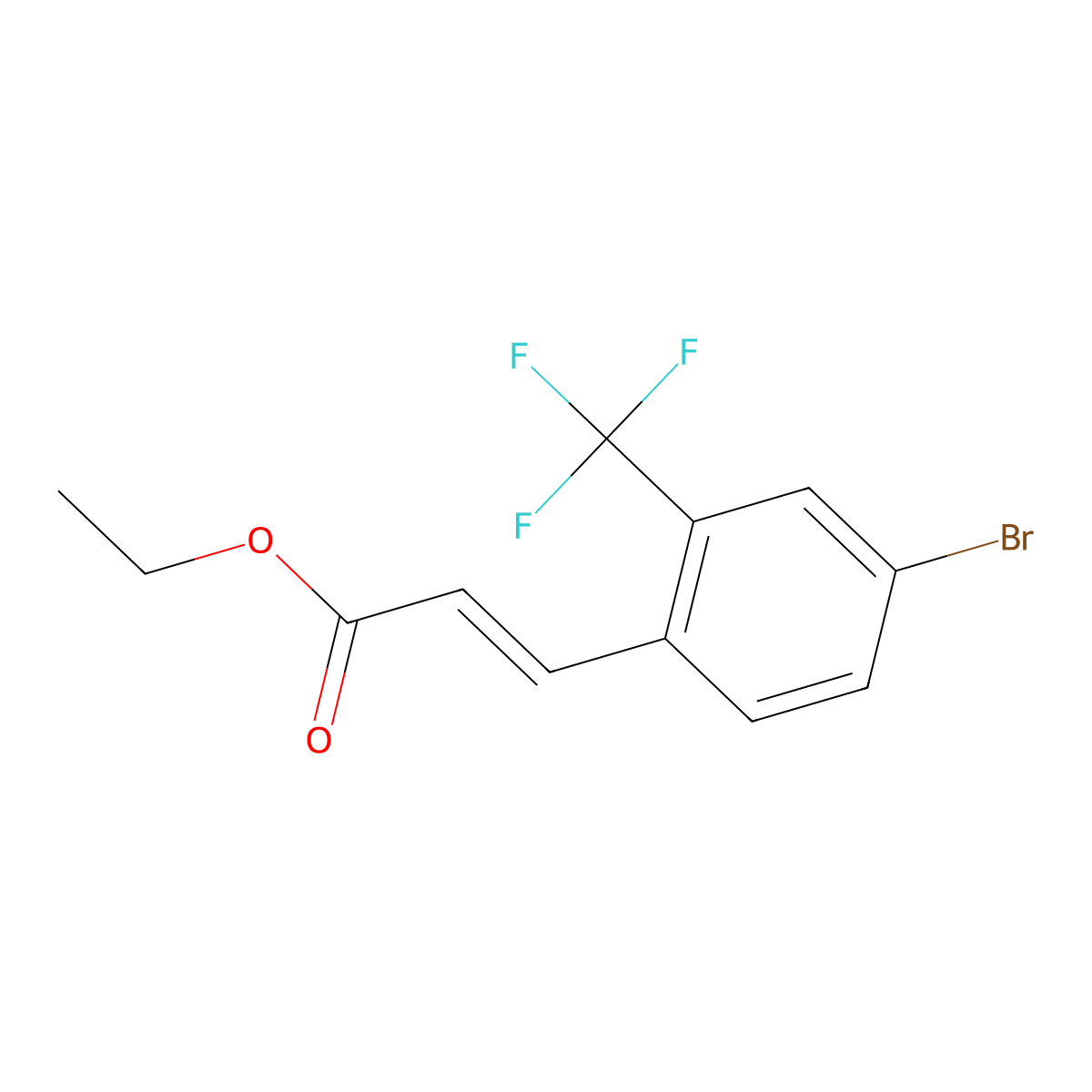 Ethyl 3-[4-bromo-2-(trifluoromethyl)phenyl]-2-propenoate molecular structure, CAS 2796287-86-8