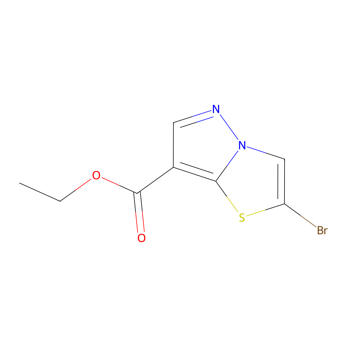 Ethyl 2-bromopyrazolo[5,1-b]thiazole-7-carboxylate molecular structure, CAS 2796324-10-0