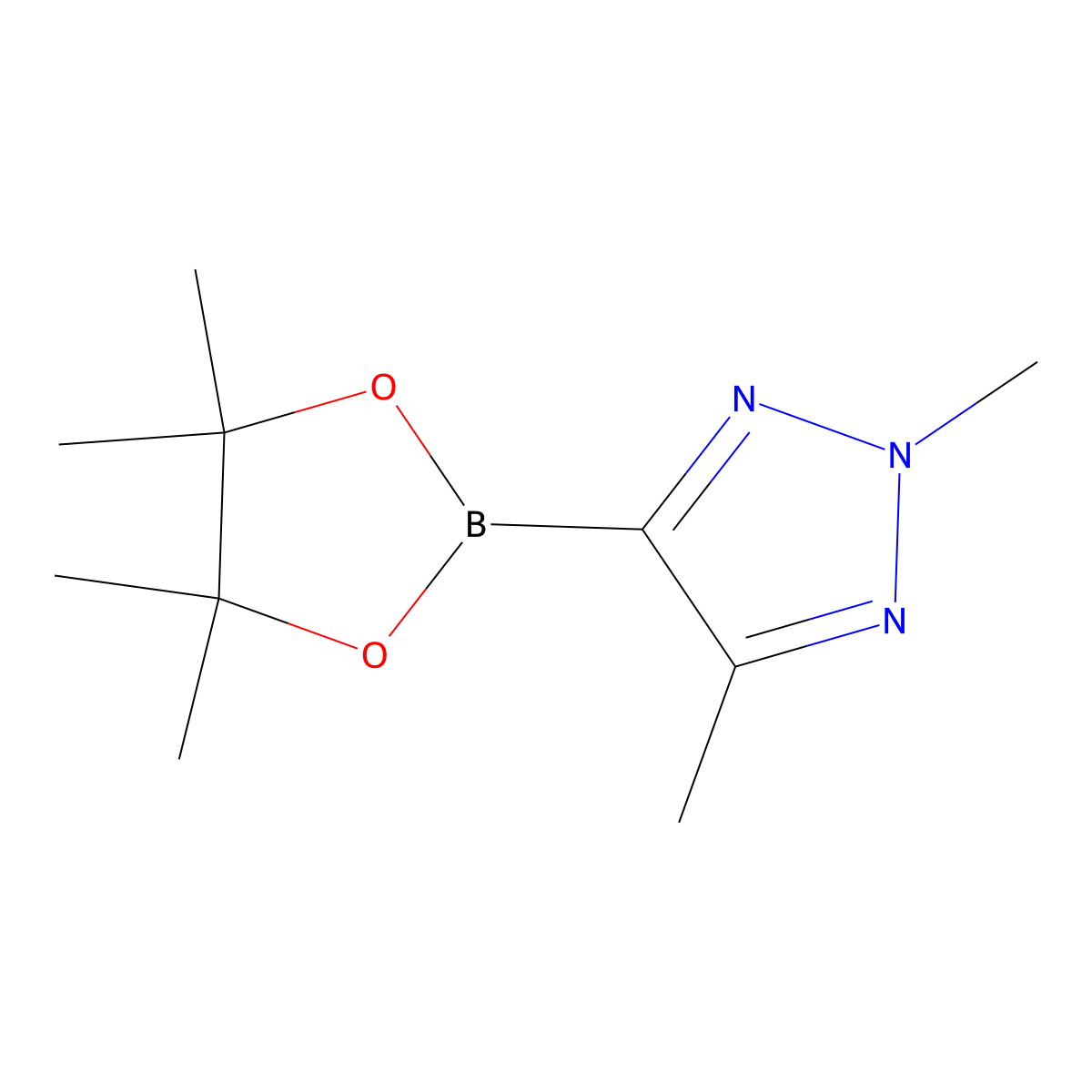 2,4-dimethyl-5-(4,4,5,5-tetramethyl-1,3,2-dioxaborolan-2-yl)-2H-1,2,3-triazole molecular structure, CAS 2796330-79-3