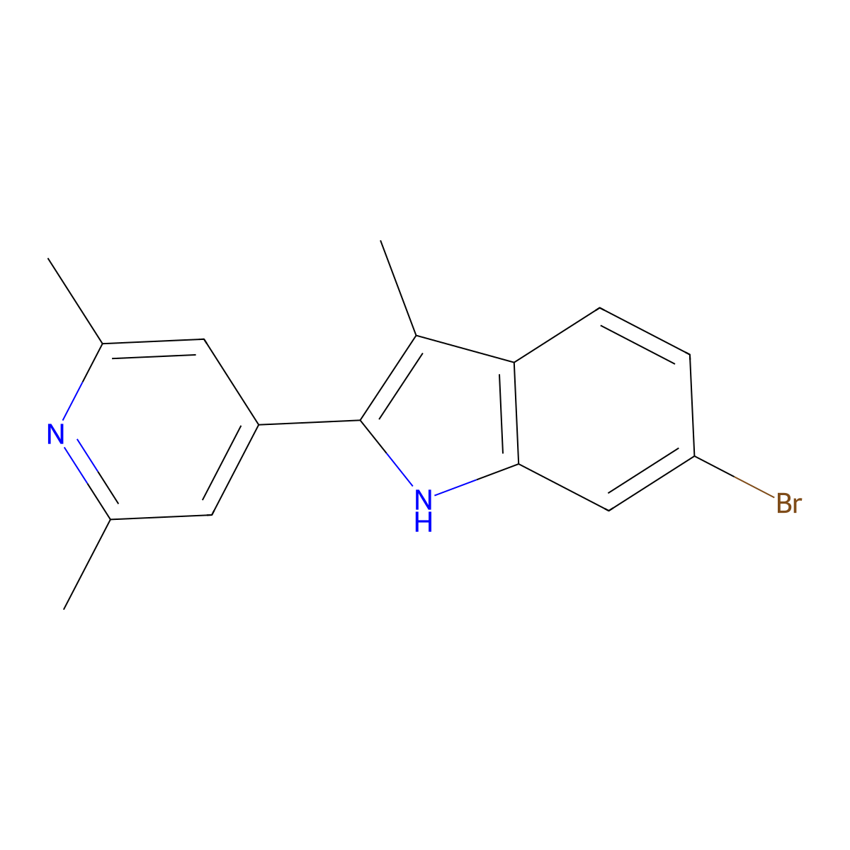 6-bromo-2-(2,6-dimethylpyridin-4-yl)-3-methyl-1H-indole molecular structure, CAS 2796386-07-5