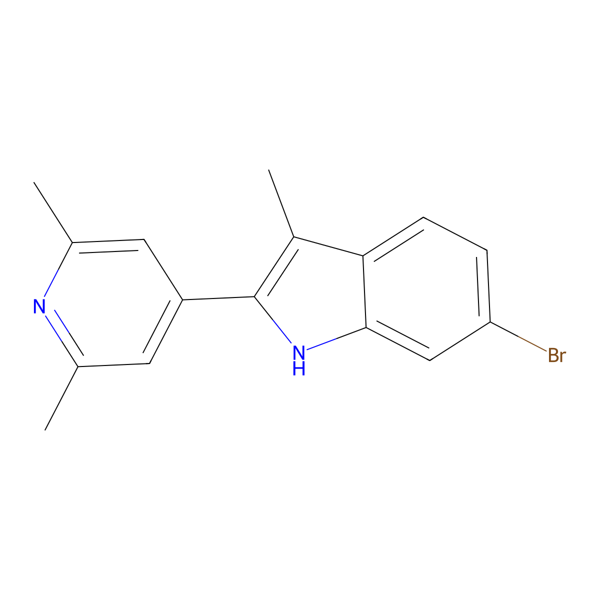 6-bromo-2-(2,6-dimethylpyridin-4-yl)-3-methyl-1H-indole molecular structure, CAS 2796386-07-5
