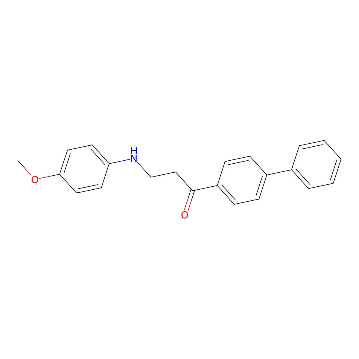 1-(1,1'-Biphenyl)-4-YL-3-(4-methoxyanilino)-1-propanone molecular structure, CAS 279672-28-5
