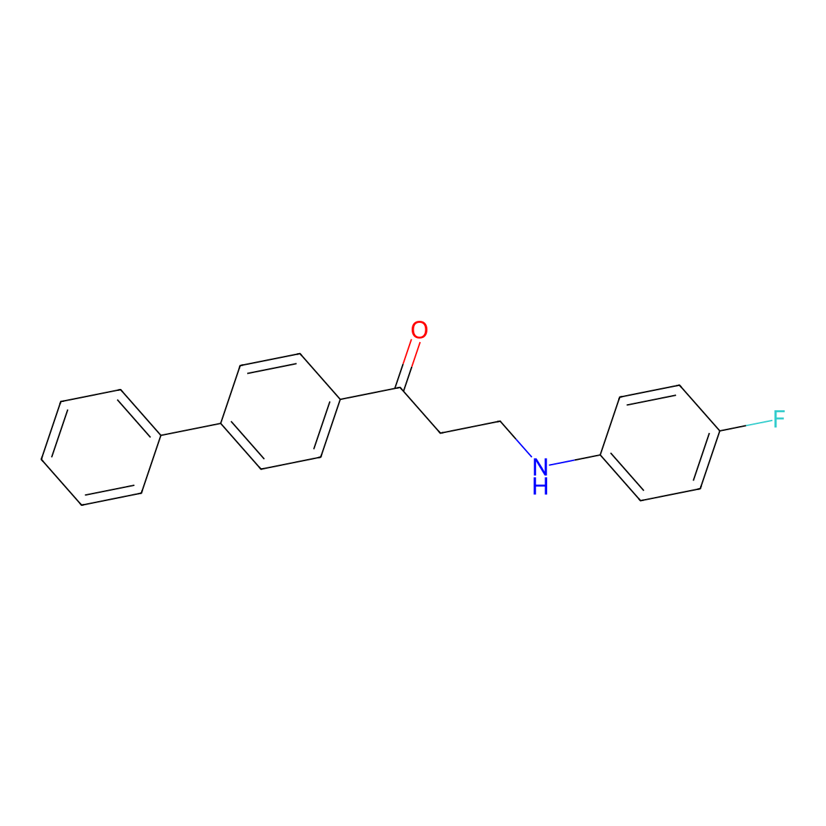 1-(1,1'-Biphenyl)-4-YL-3-(4-fluoroanilino)-1-propanone molecular structure, CAS 279672-36-5