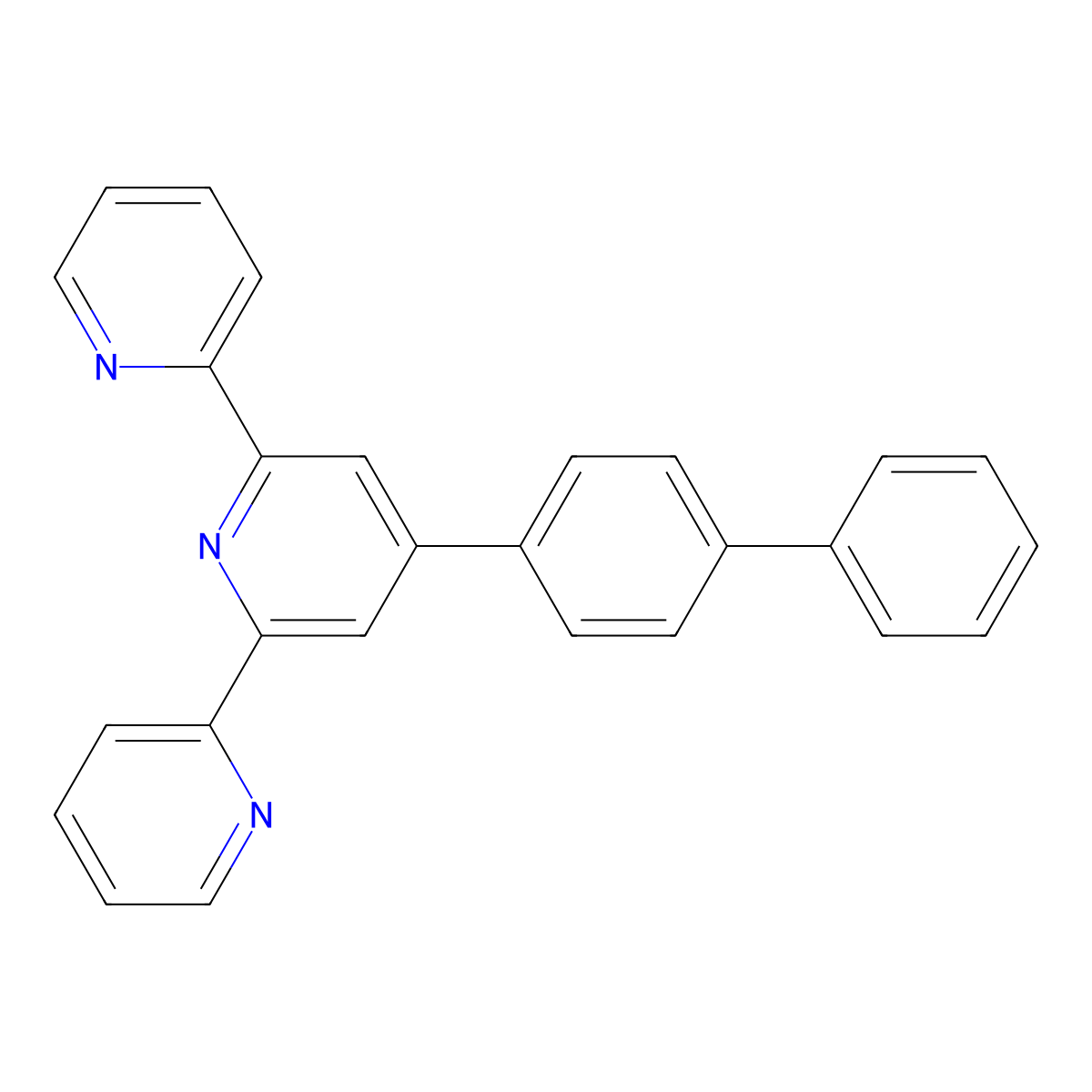 4'-([1,1'-Biphenyl]-4-yl)-2,2':6',2''-terpyridine molecular structure, CAS 279674-33-8