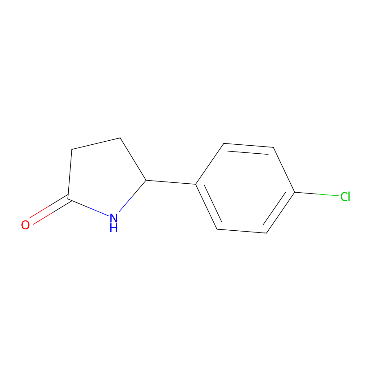 5-(4-Chlorophenyl)pyrrolidin-2-one molecular structure, CAS 279687-54-6