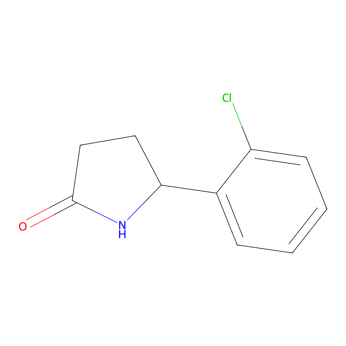 5-(2-Chlorophenyl)pyrrolidin-2-one molecular structure, CAS 279687-55-7