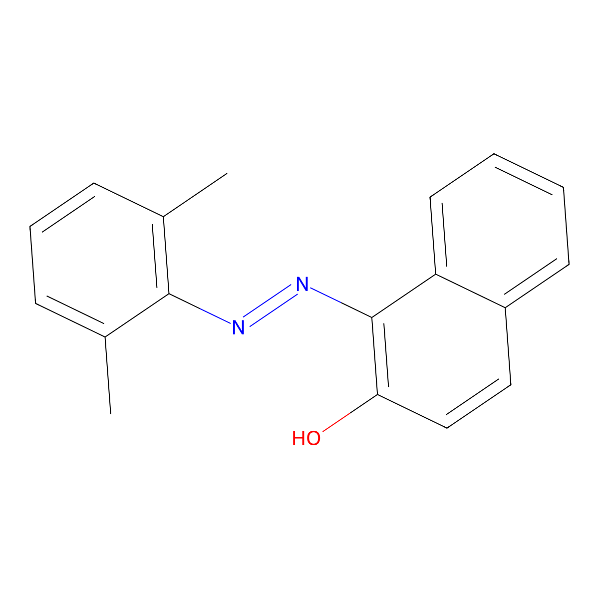 2-Naphthol, 1-(2-(dimethylphenyl)diazenyl)- molecular structure, CAS 27969-93-3