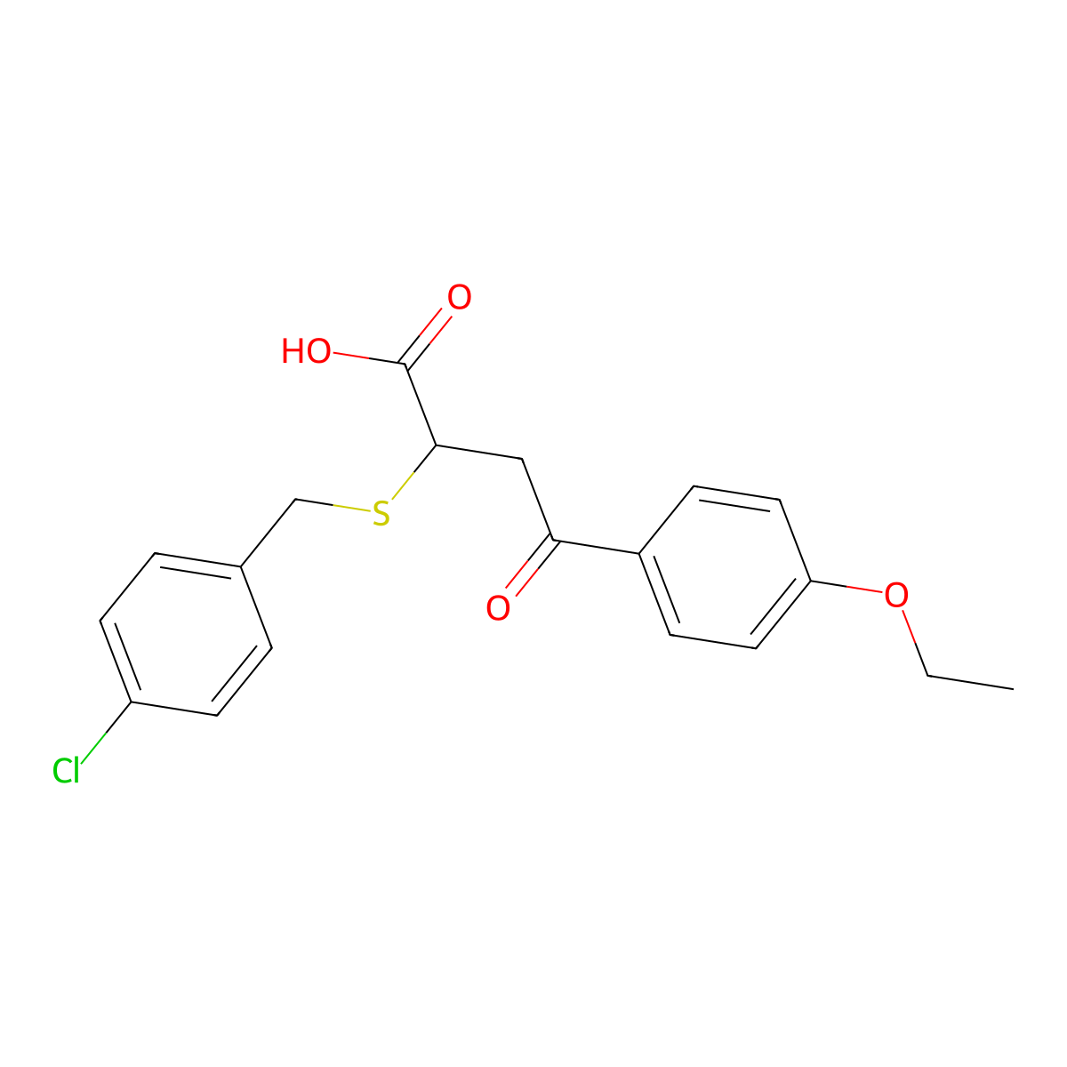 2-[(4-Chlorobenzyl)sulfanyl]-4-(4-ethoxyphenyl)-4-oxobutanoic acid molecular structure, CAS 279691-58-6
