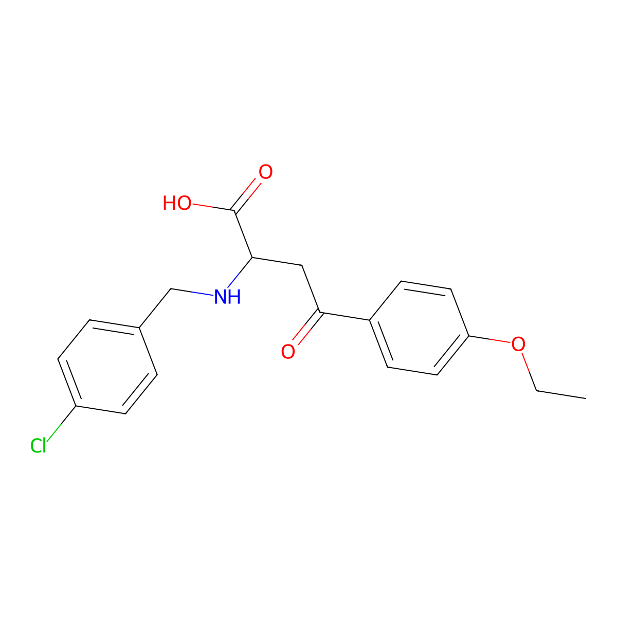 2-{[(4-Chlorophenyl)methyl]amino}-4-(4-ethoxyphenyl)-4-oxobutanoic acid molecular structure, CAS 279691-65-5