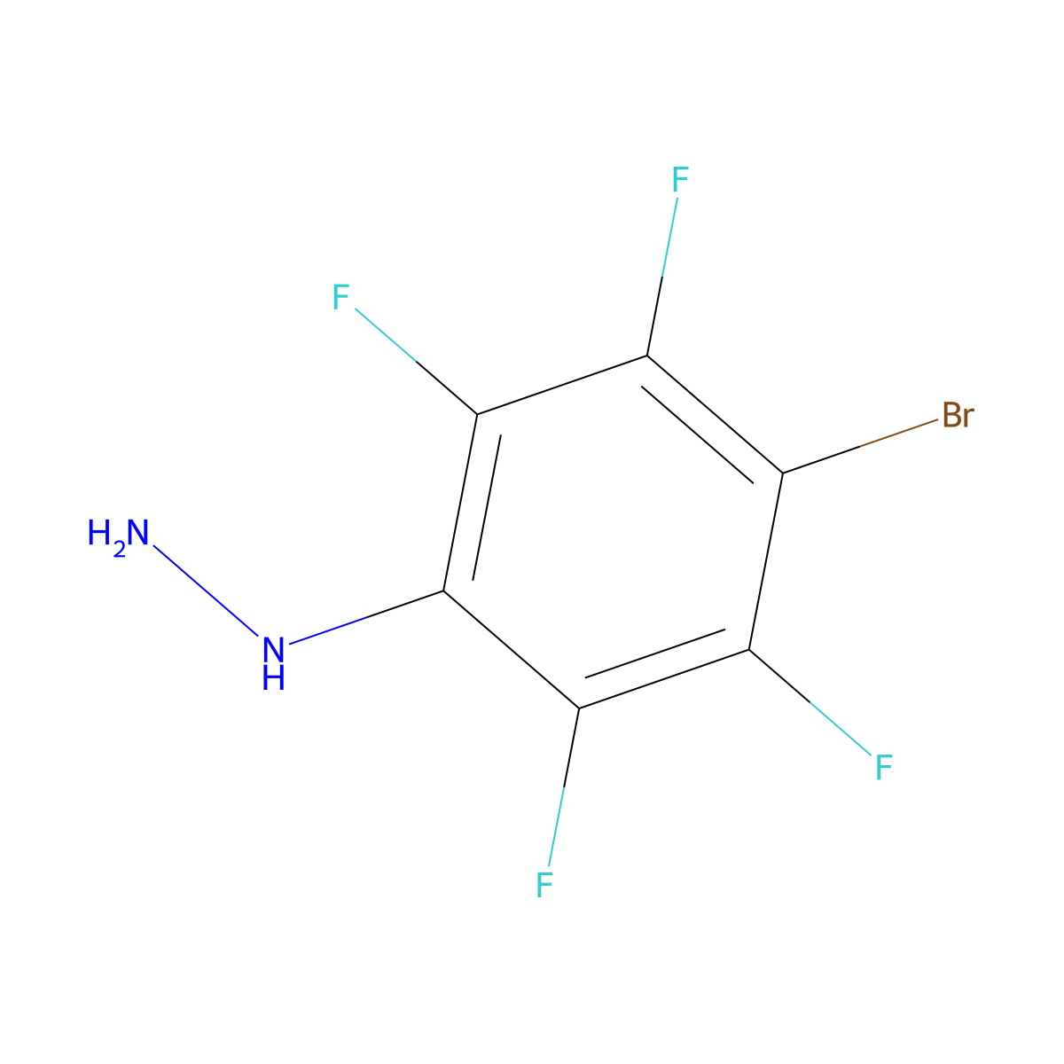 (4-Bromo-2,3,5,6-tetrafluorophenyl)hydrazine molecular structure, CAS 2797-79-7